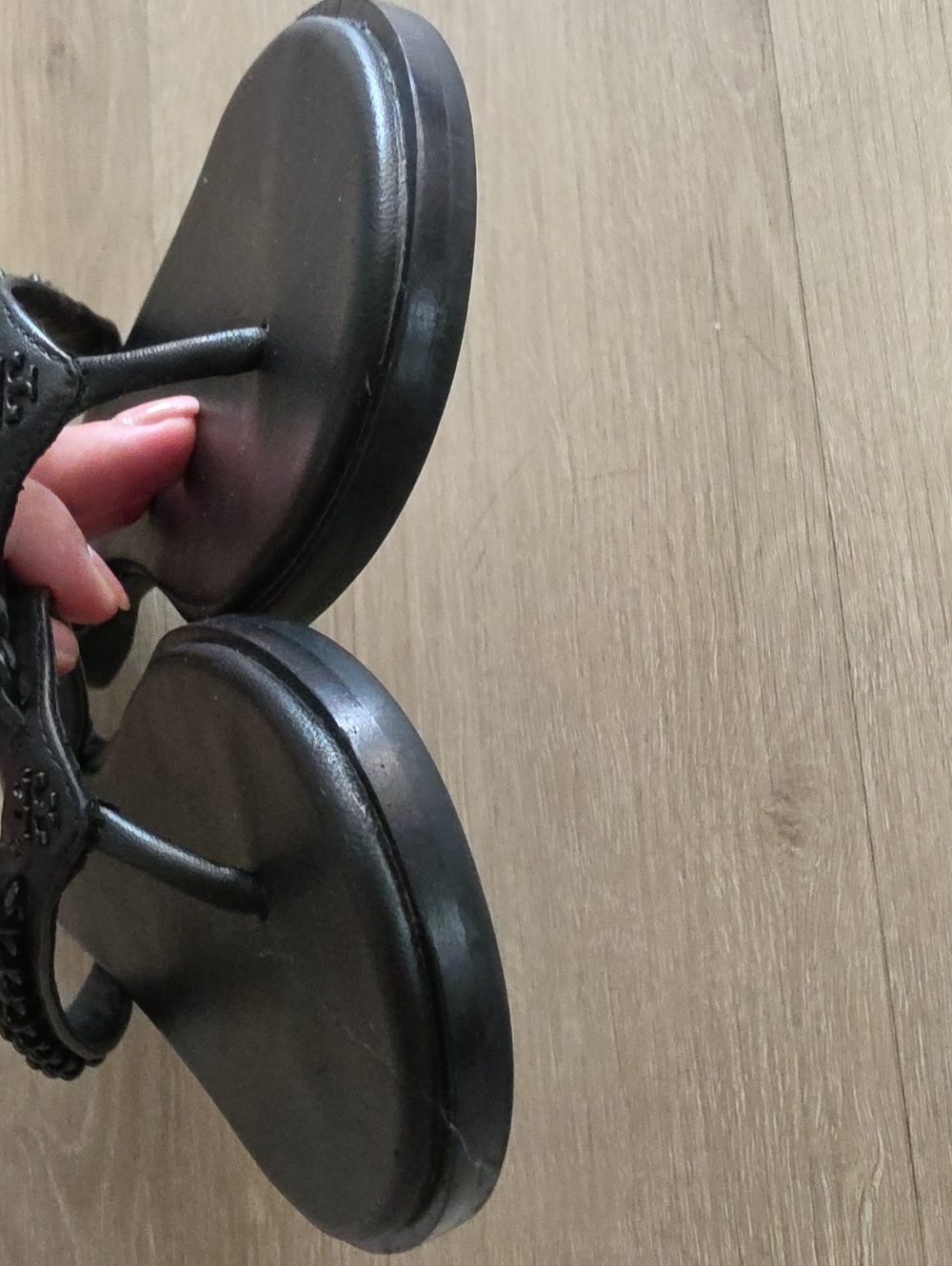 Tory Burch Black Braided Leather Flip Flop Sandals - Picture 9 of 9